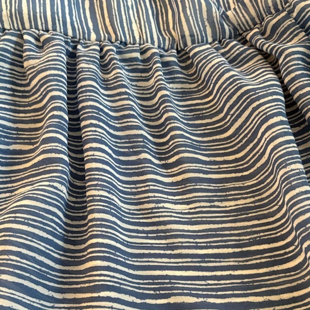 Mud Pie Blue and White Striped Chiffon Dress - Picture 4 of 8